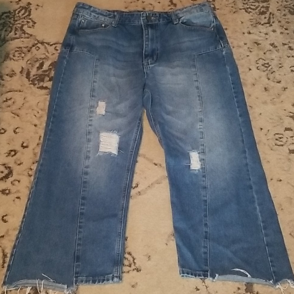 Tempo Paris cropped wide leg denim